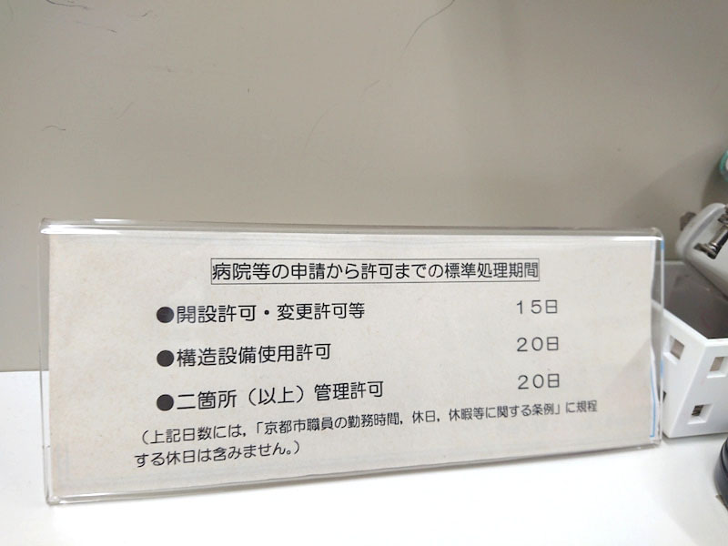 京都で医療法人開設の診療所の移転開設許可申請